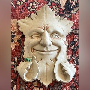 Vintage Whimsical Wall Decor Garden Smile Plaque by Carruth Studio